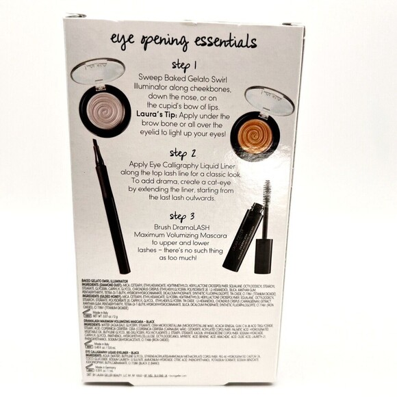 Laura Geller DramaLASH Mascara, Eyeliner, Eyeshadow/Illuminator 4-PIECE SET! - Picture 4 of 16